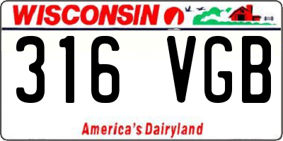 WI license plate 316VGB