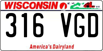 WI license plate 316VGD