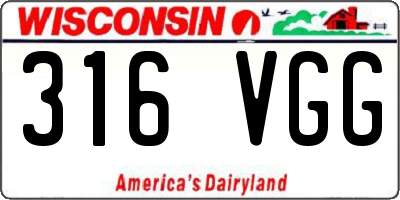 WI license plate 316VGG