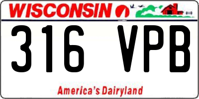 WI license plate 316VPB