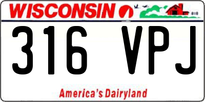 WI license plate 316VPJ