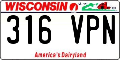 WI license plate 316VPN