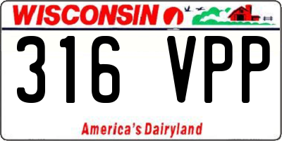 WI license plate 316VPP