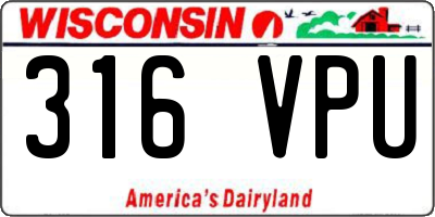WI license plate 316VPU