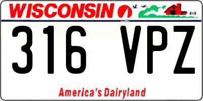 WI license plate 316VPZ