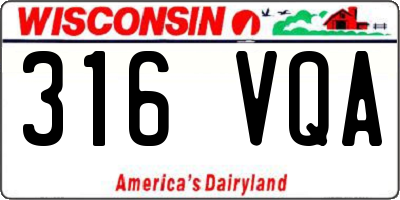 WI license plate 316VQA