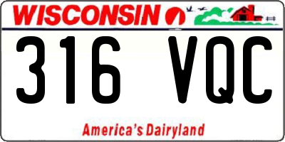 WI license plate 316VQC