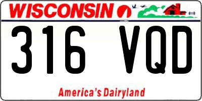 WI license plate 316VQD
