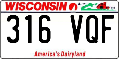 WI license plate 316VQF