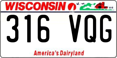 WI license plate 316VQG