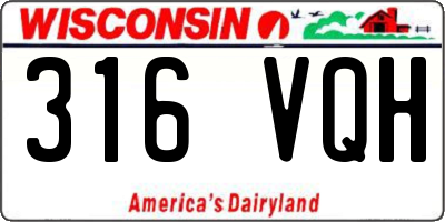 WI license plate 316VQH