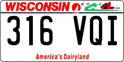 WI license plate 316VQI