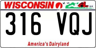WI license plate 316VQJ