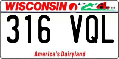 WI license plate 316VQL
