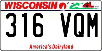 WI license plate 316VQM
