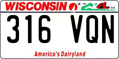 WI license plate 316VQN