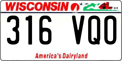 WI license plate 316VQO