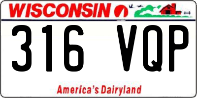 WI license plate 316VQP