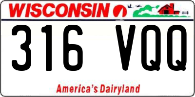 WI license plate 316VQQ