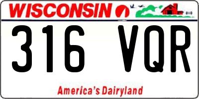 WI license plate 316VQR
