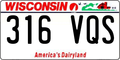 WI license plate 316VQS