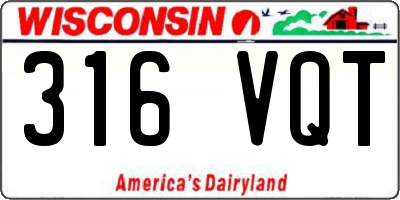 WI license plate 316VQT