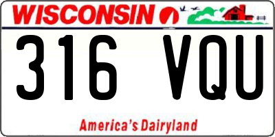 WI license plate 316VQU