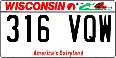 WI license plate 316VQW