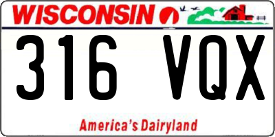 WI license plate 316VQX