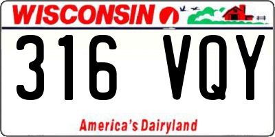 WI license plate 316VQY