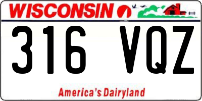 WI license plate 316VQZ