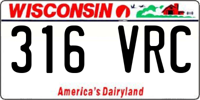 WI license plate 316VRC