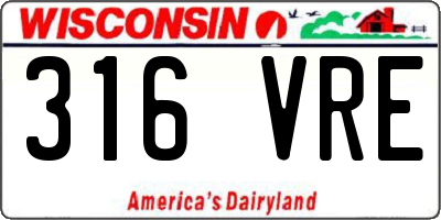 WI license plate 316VRE