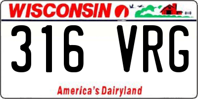 WI license plate 316VRG
