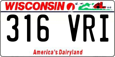 WI license plate 316VRI