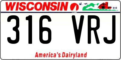 WI license plate 316VRJ
