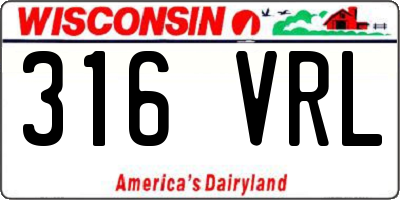 WI license plate 316VRL
