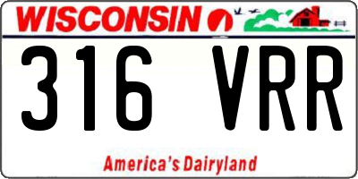WI license plate 316VRR