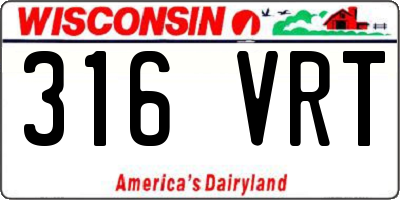 WI license plate 316VRT