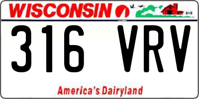 WI license plate 316VRV