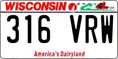 WI license plate 316VRW