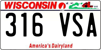 WI license plate 316VSA