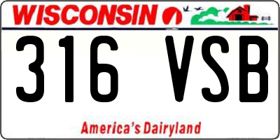 WI license plate 316VSB