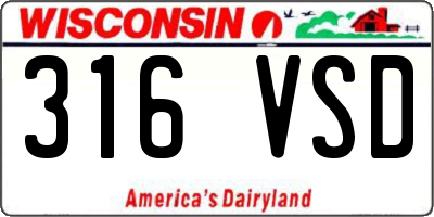 WI license plate 316VSD