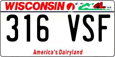 WI license plate 316VSF