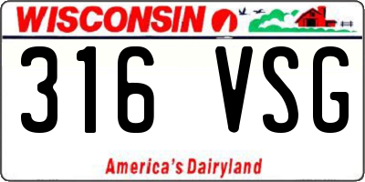 WI license plate 316VSG