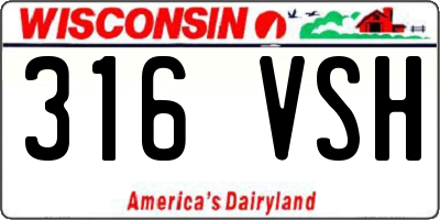WI license plate 316VSH
