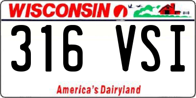 WI license plate 316VSI