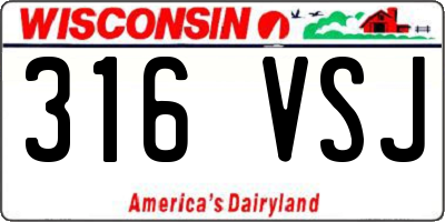 WI license plate 316VSJ