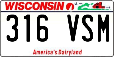 WI license plate 316VSM